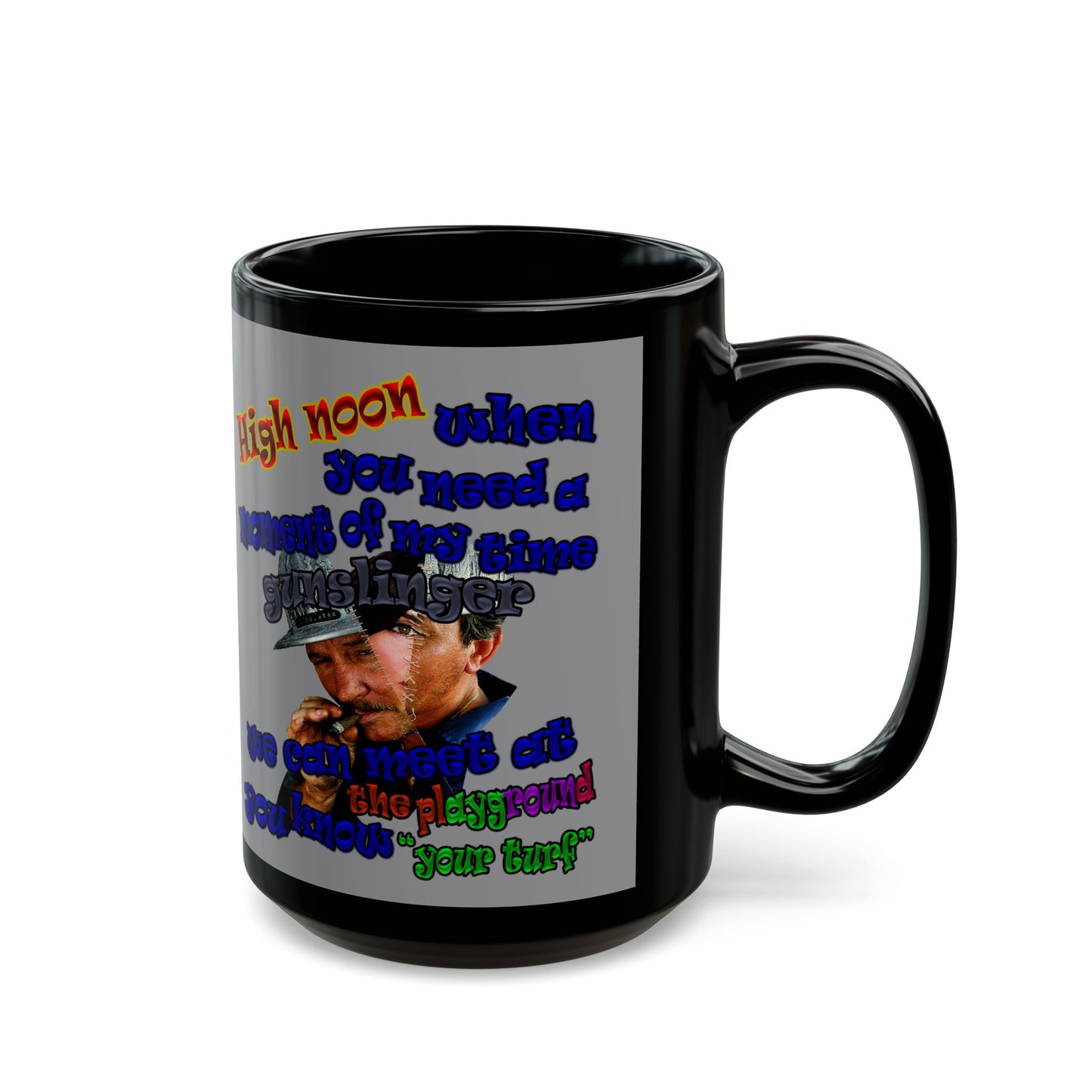 high noon - Black Mug (grey)