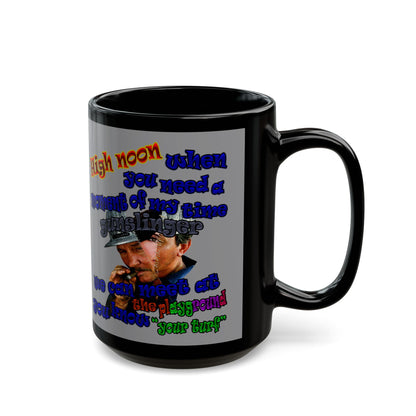 high noon - Black Mug (grey)