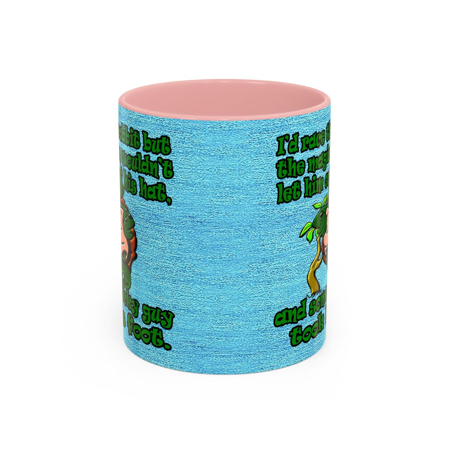 turtle race - Accent Mug (faded dark blue)