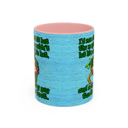 turtle race - Accent Mug (faded dark blue)