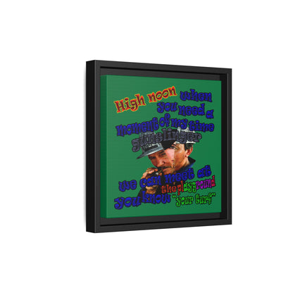 high noon - framed canvas art (dark green)