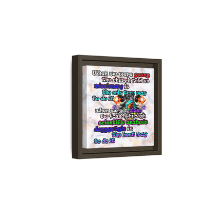 doggystyle - framed canvas art (white marble)