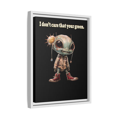 I don't care that your green - framed canvas art (black)