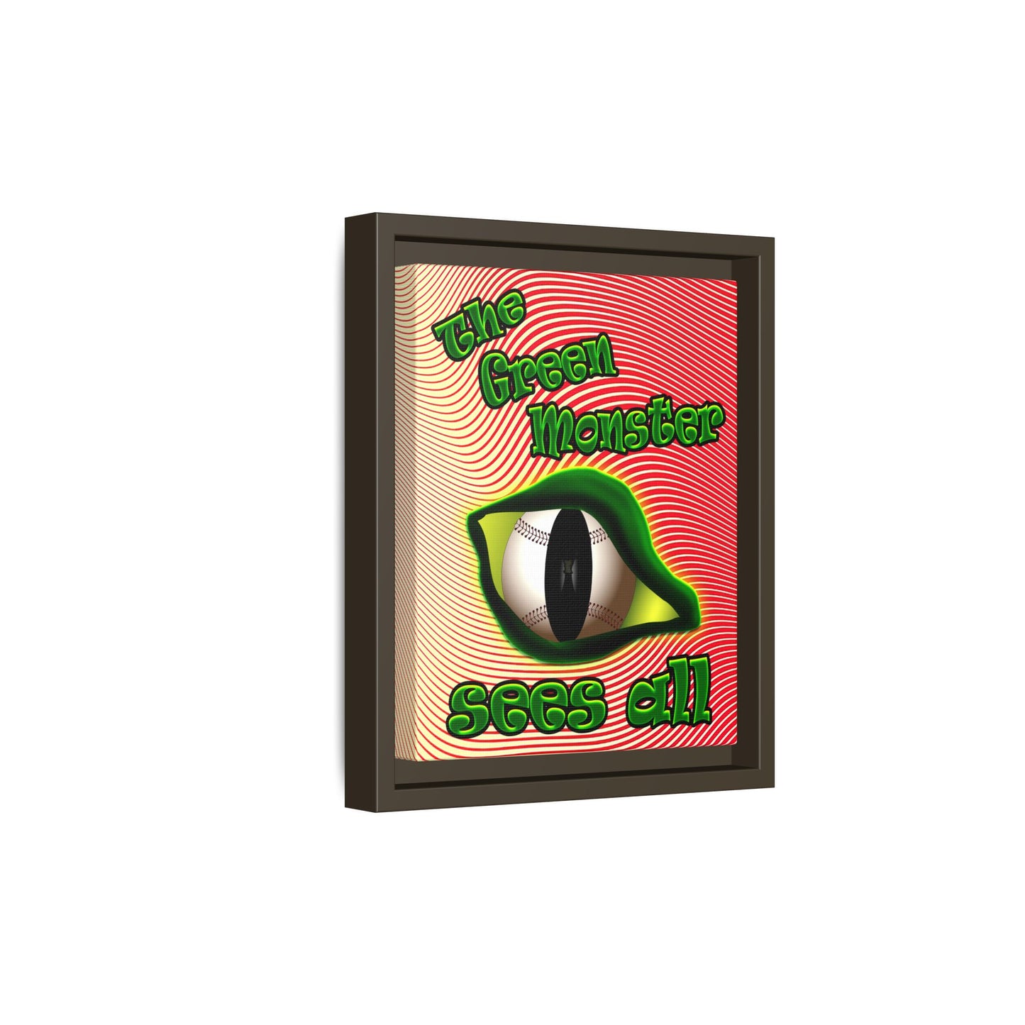 green monster - framed canvas art (yellow-orange wave)