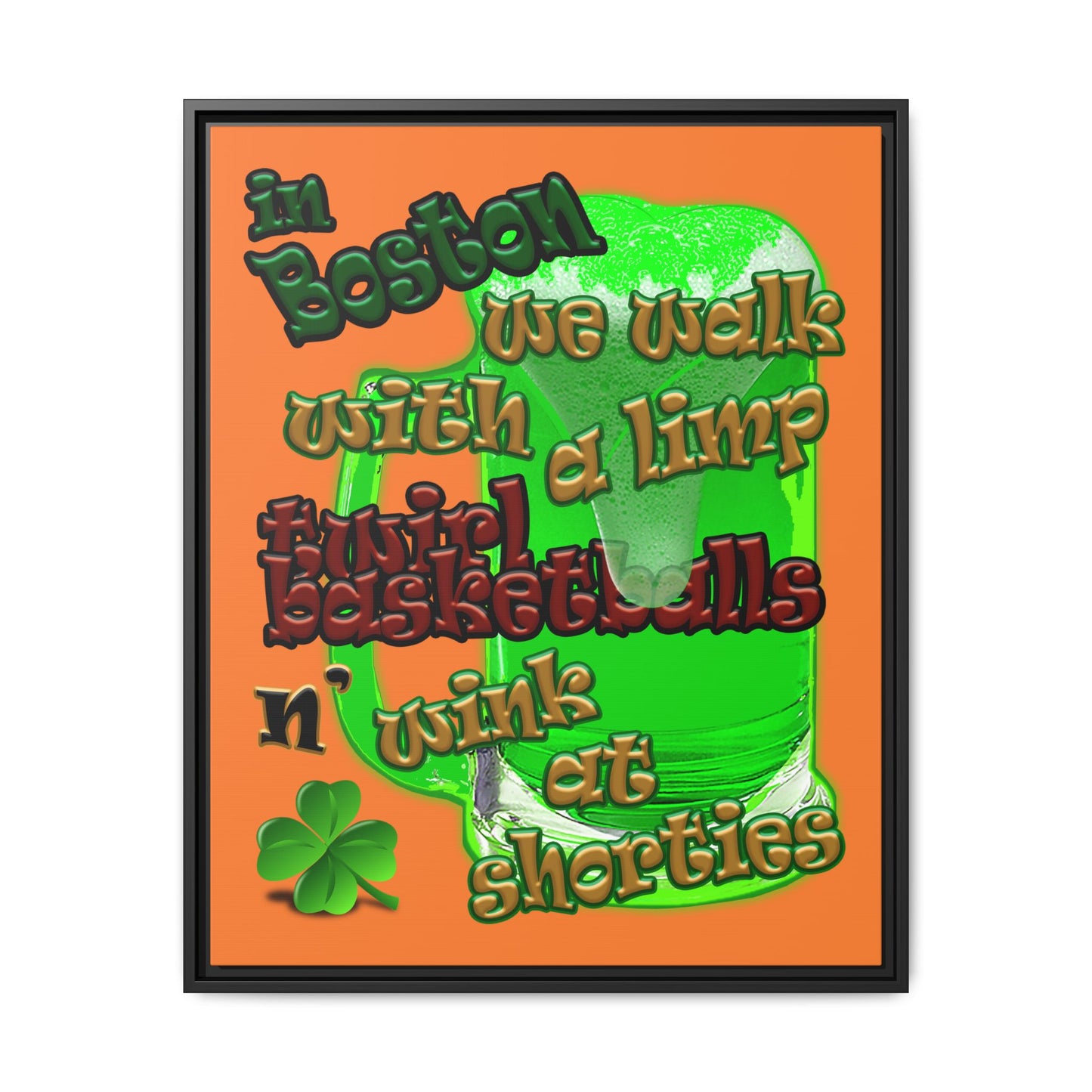 celtics logo - framed canvas art (crusta)