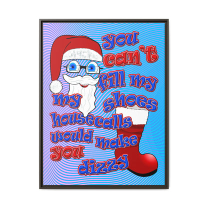 santa's shoes - framed canvas art (light blue-purple wave)