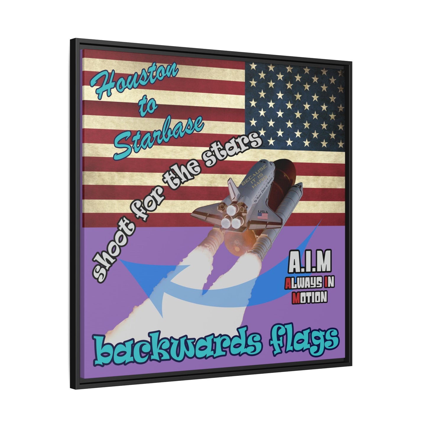shoot for the stars - framed canvas art (light purple)