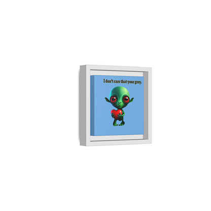 I don't care that your grey - framed canvas art (light blue)