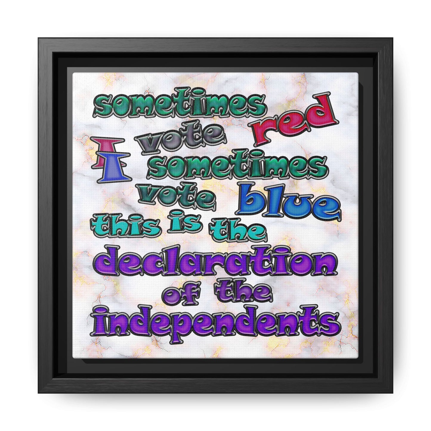 declaration of the independents - framed canvas art (white marble)