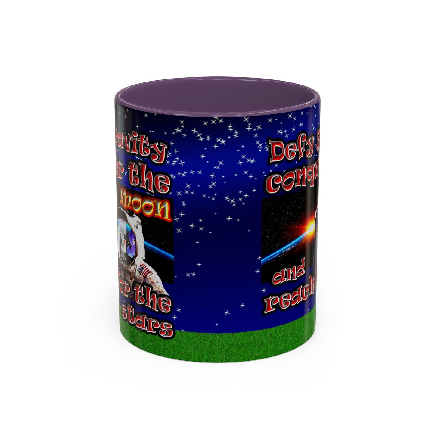 defy conquer reach - Accent Mug ('snoops' background)
