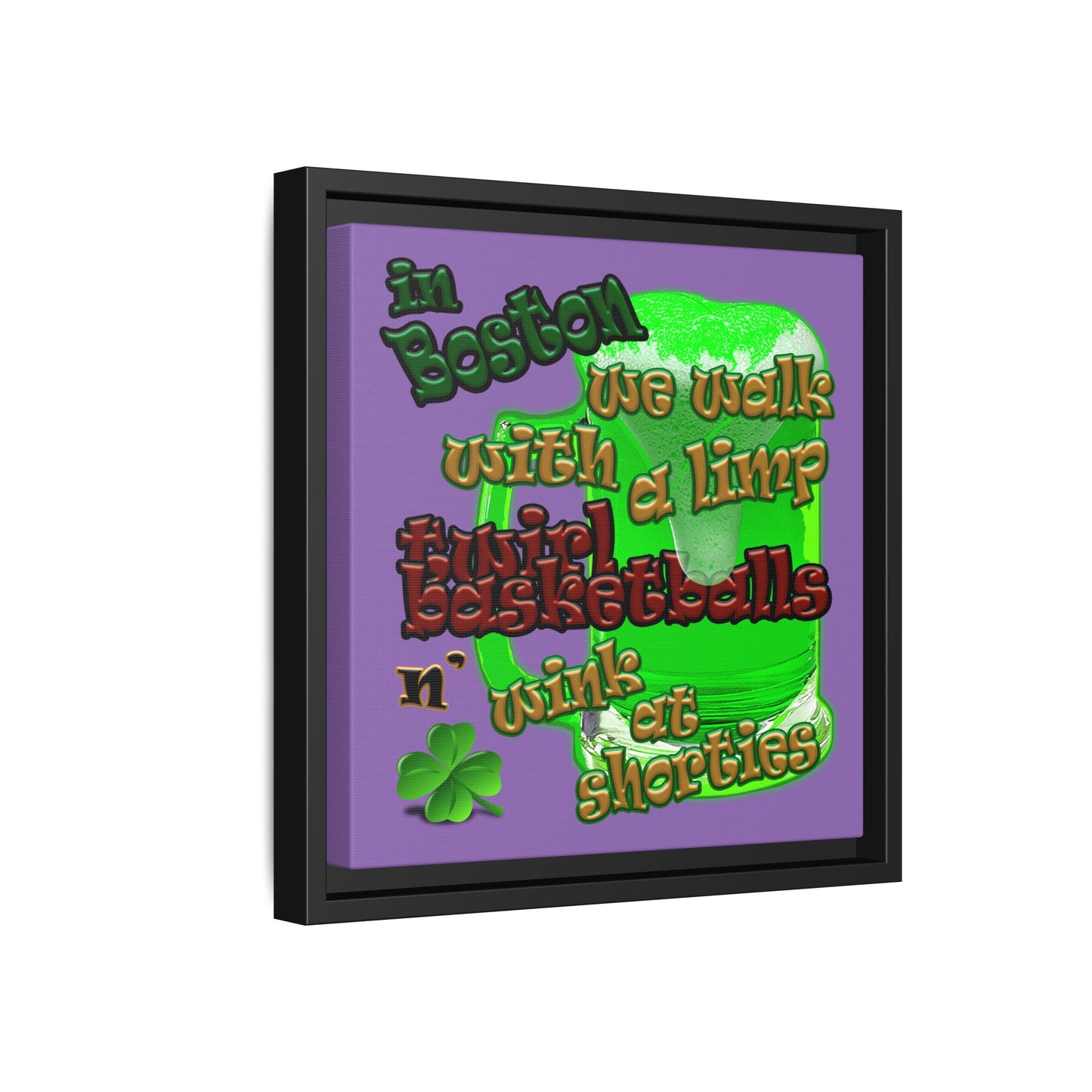 celtics logo - framed canvas art (light purple)