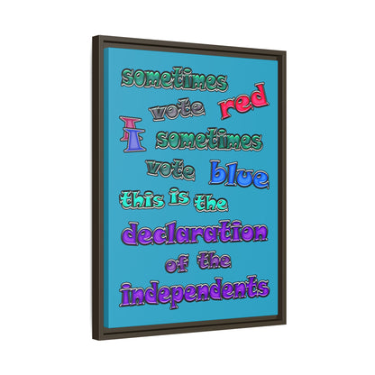 declaration of the independents - framed canvas art (turquoise)