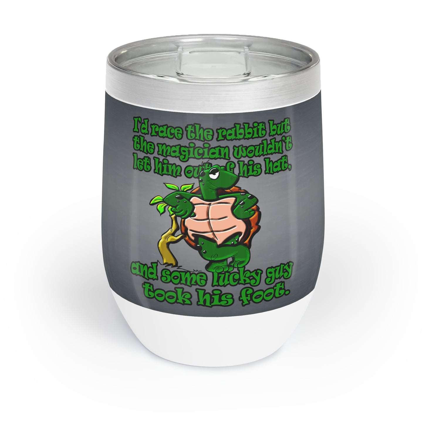 turtle race - Chill Wine Tumbler (grey-light grey)