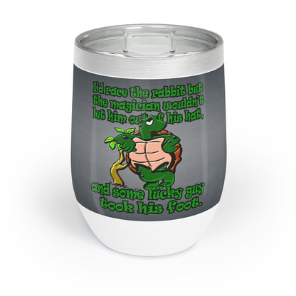 turtle race - Chill Wine Tumbler (grey-light grey)