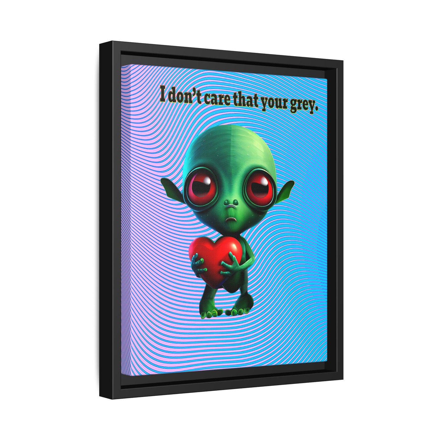 I don't care that your grey - framed canvas art (light blue-purple wave)