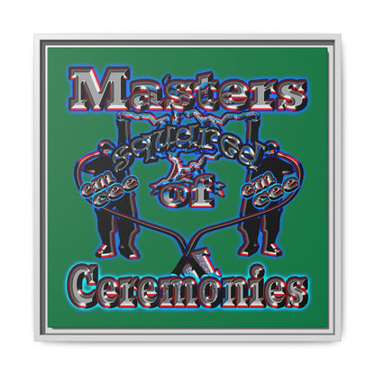 em cee squared - framed canvas art (dark green)