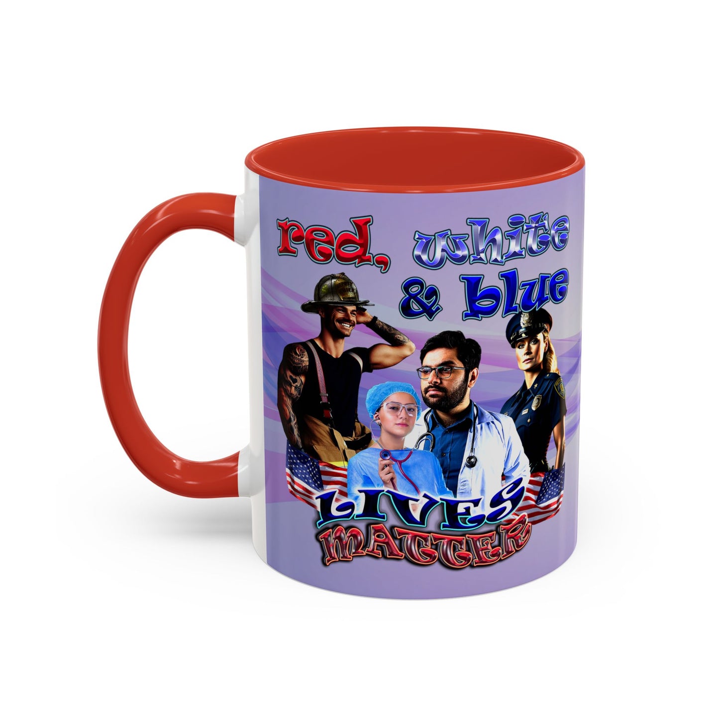 rw&b lives matter - Accent Mug (light blue-pink wave)