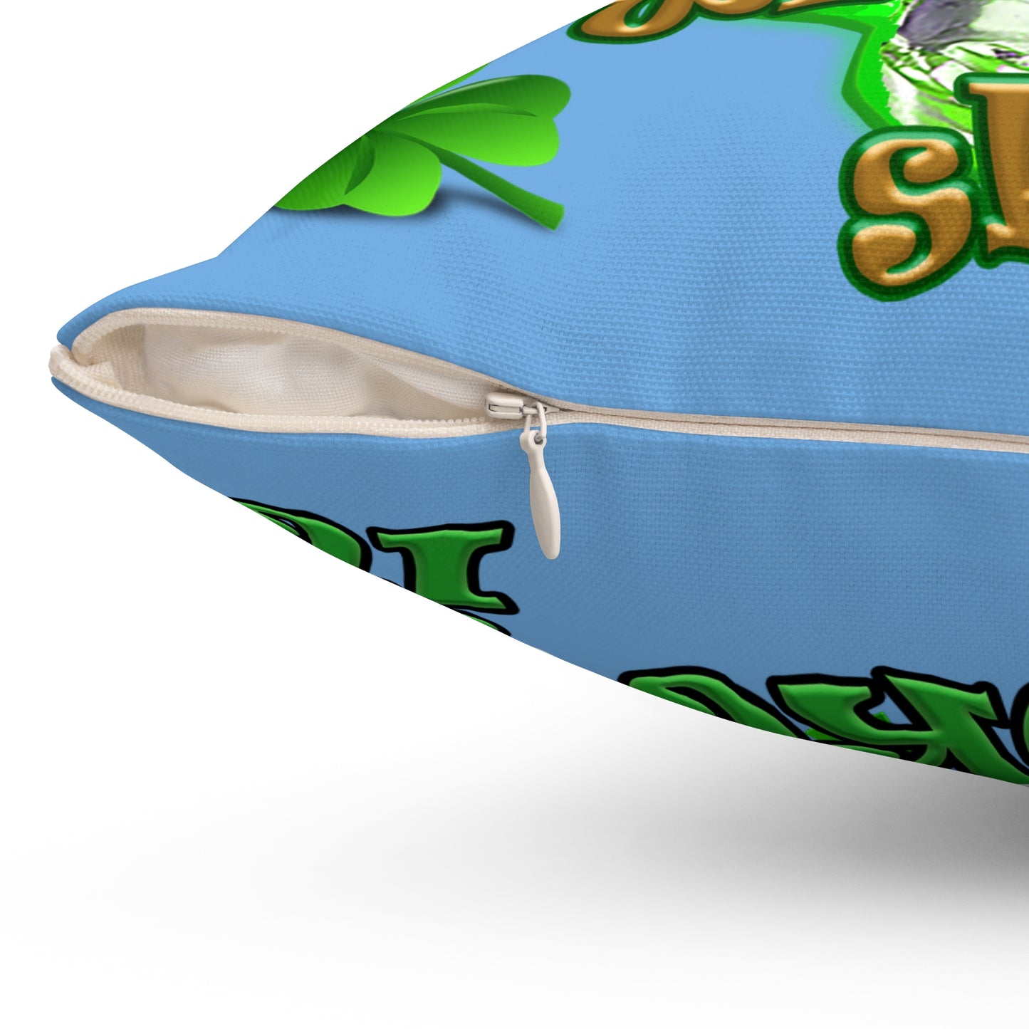 celtics logo - Spun Polyester Square Pillow - (light blue)