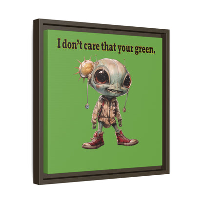 I don't care that your green - framed canvas art (green)