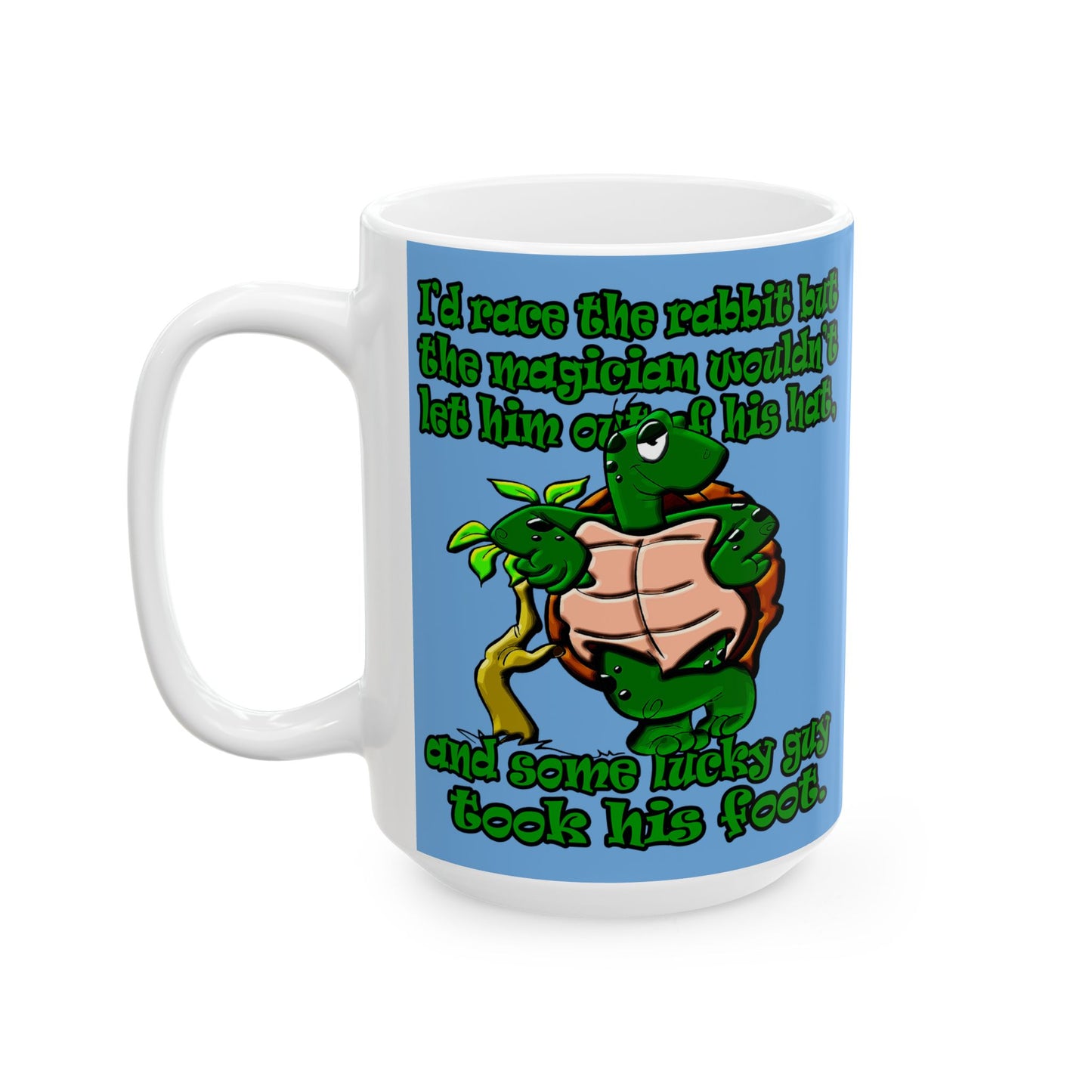 turtle race - White Mug (light blue)