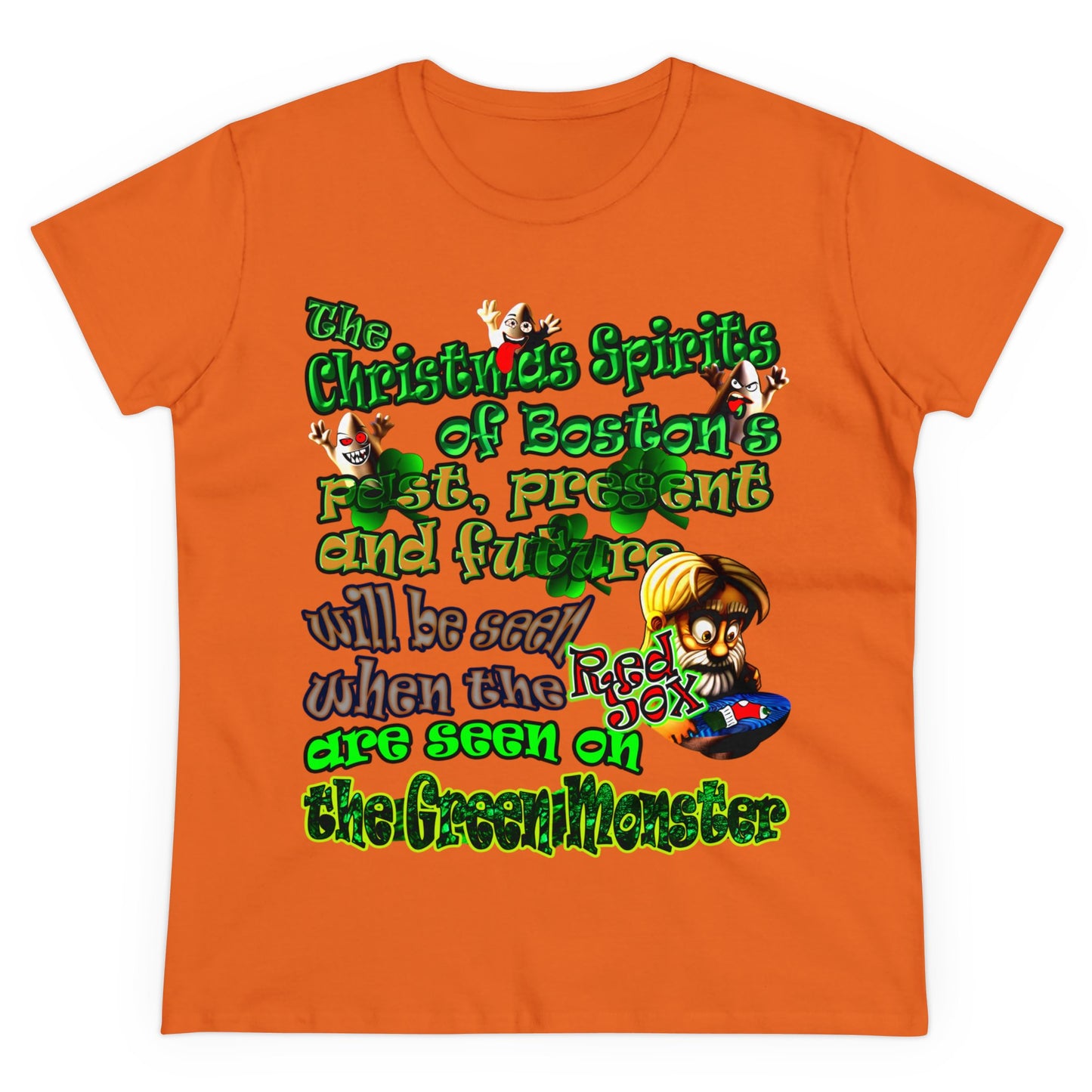 christmas spirits of boston - Women's Midweight Cotton Tee