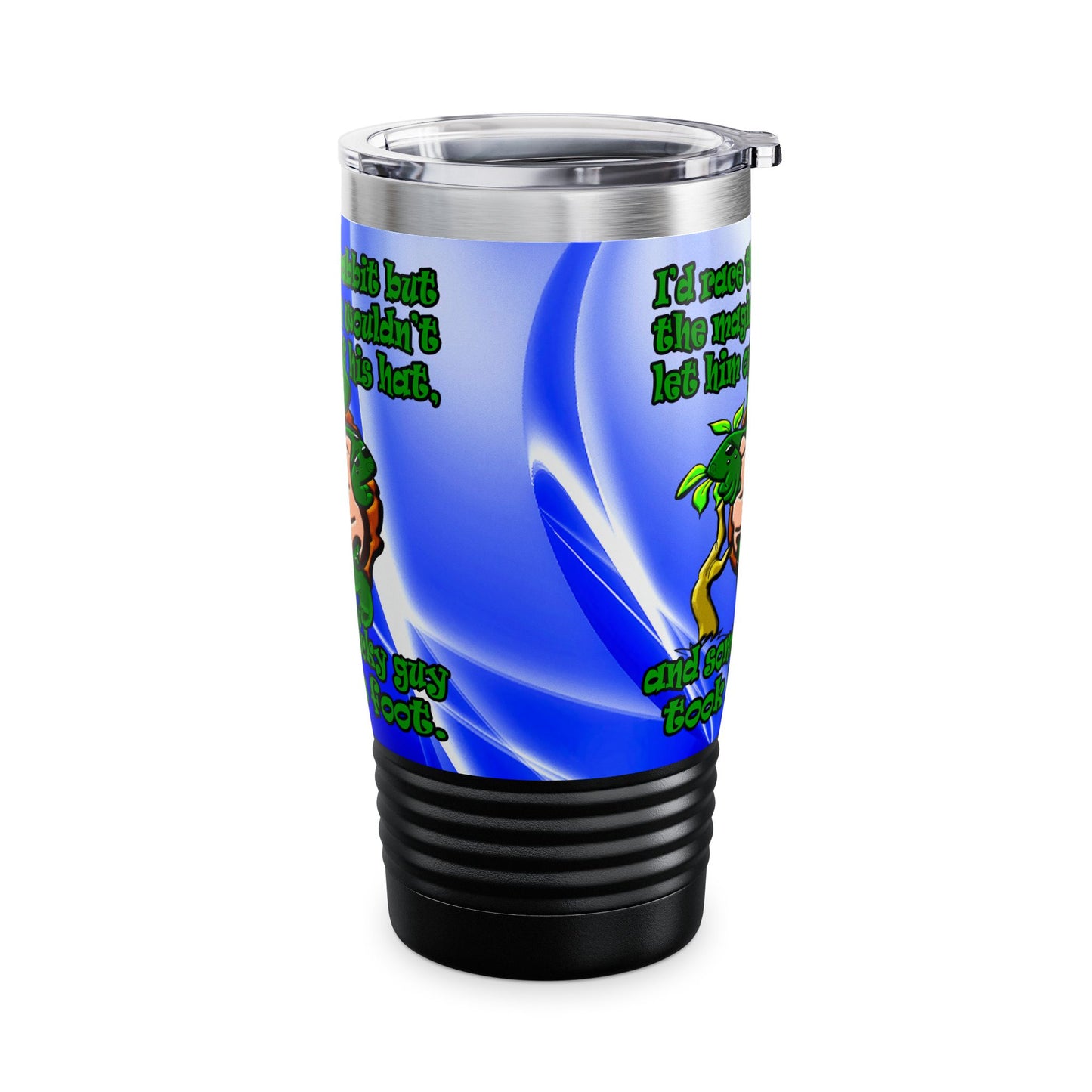 turtle race - Ringneck Tumbler, 20oz (blue-white wave)