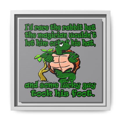turtle race - framed canvas art (grey)