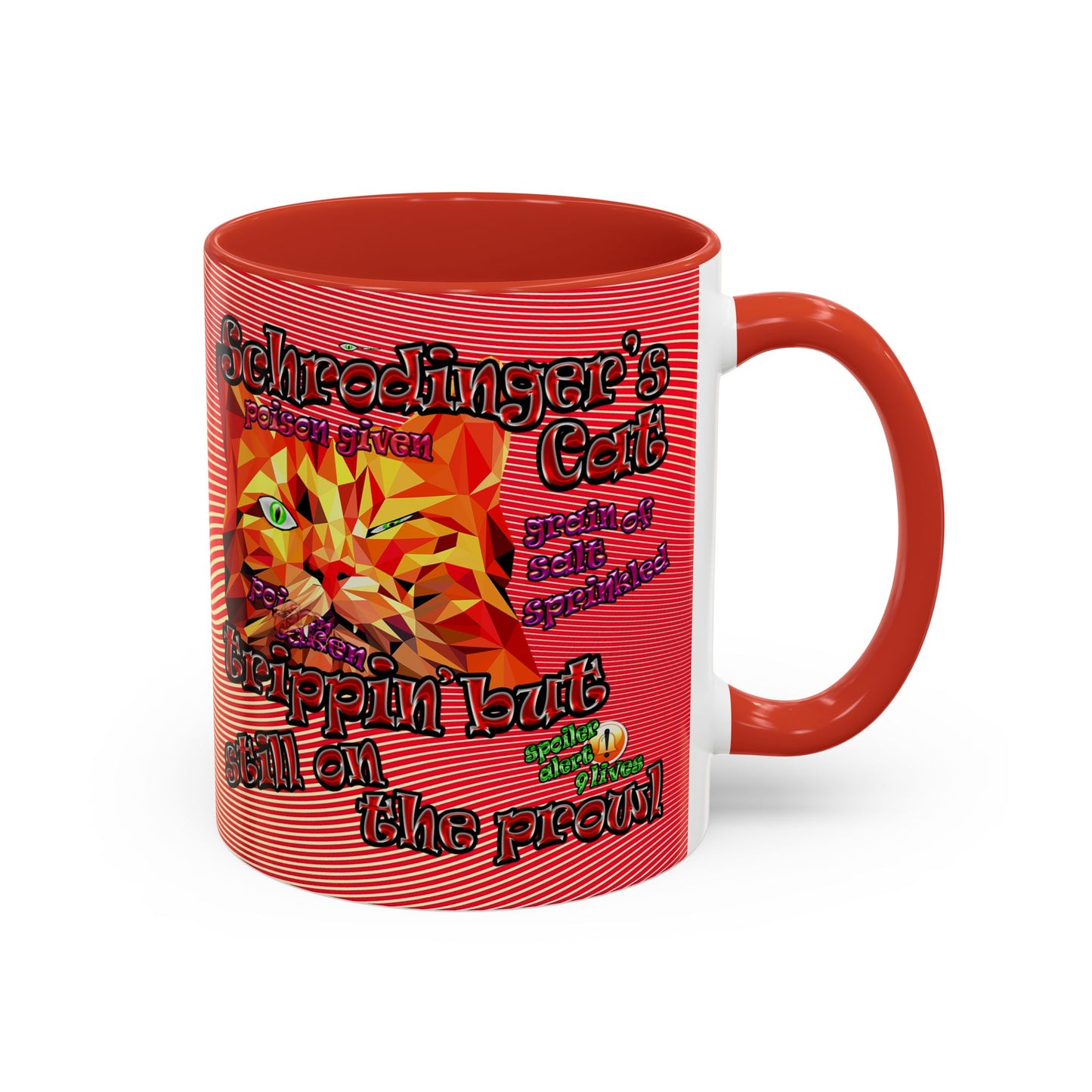 schrodinger's cat - Accent Mug (yellow-orange wave)