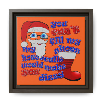 santa's shoes - framed canvas art (orange)