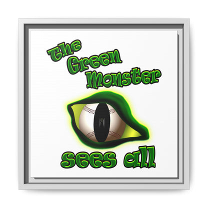 green monster - framed canvas art (white)