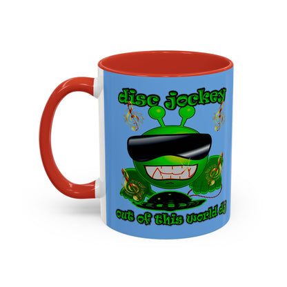 disc jockey - Accent Mug (light blue)