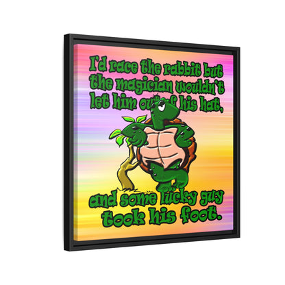 turtle race - framed canvas art (color blur)