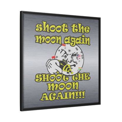 shoot the moon again - framed canvas art (brushed nickel)