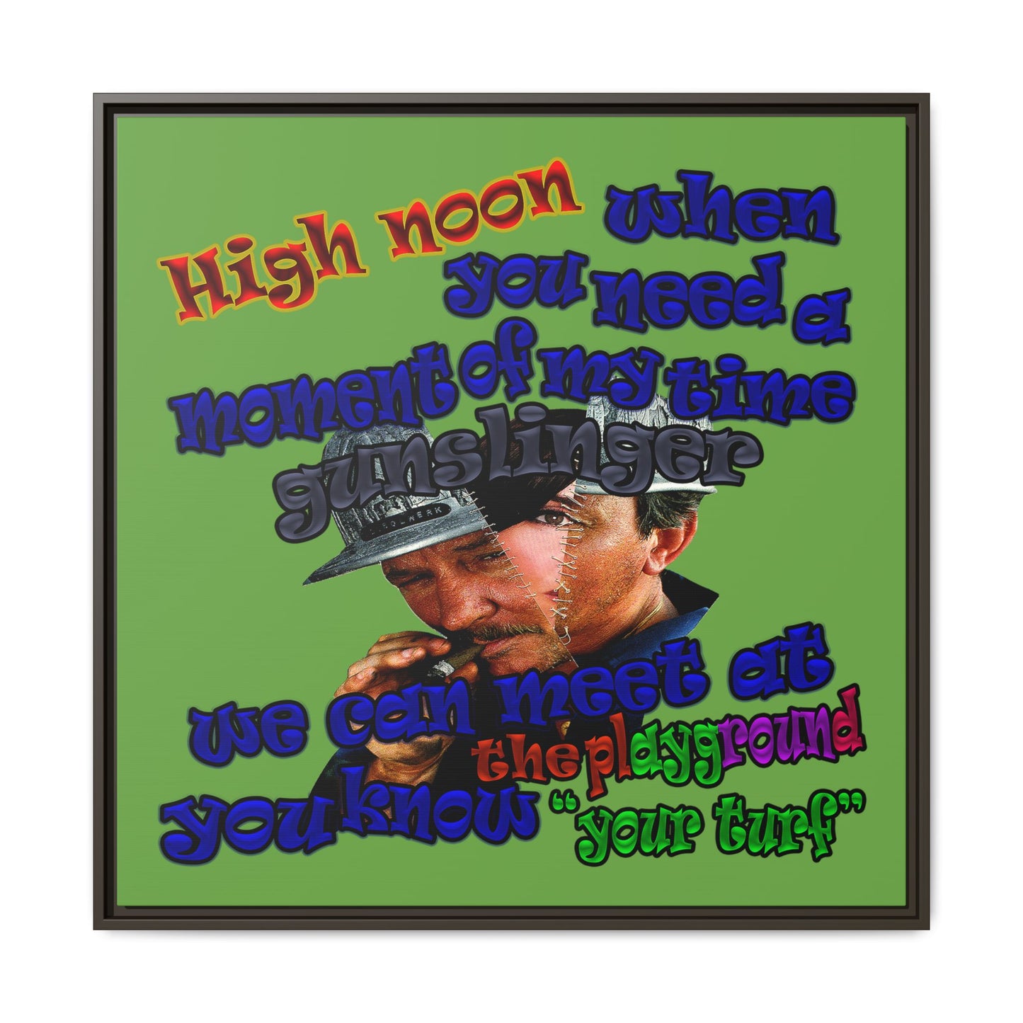 high noon - framed canvas art (green)