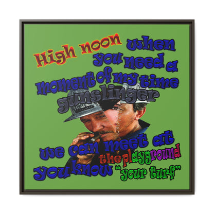 high noon - framed canvas art (green)