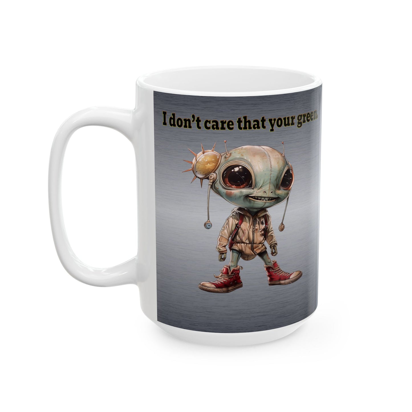 I don't care that your grey - White Mug (brushed nickel)