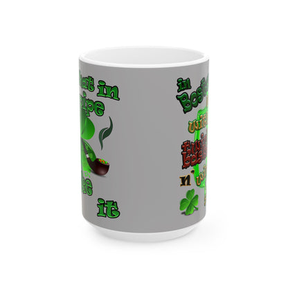 celtics logo - White Mug (light grey)