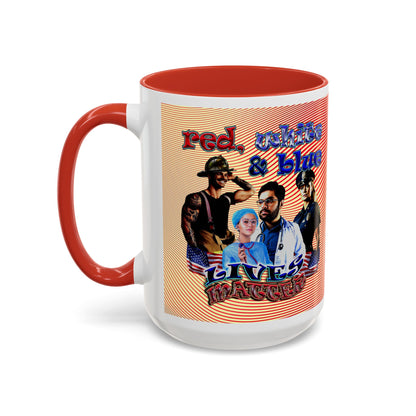 rw&b lives matter - Accent Mug (yellow-orange wave)