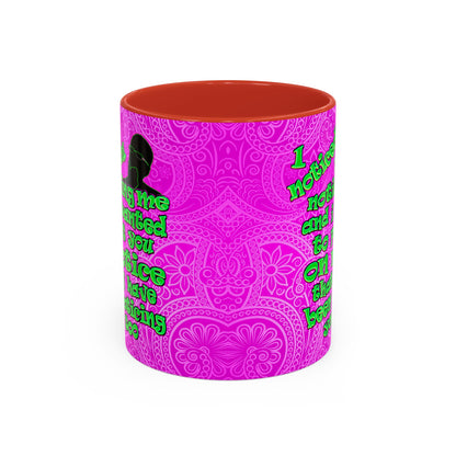 noticed you noticing - Accent Mug (pink swirl)