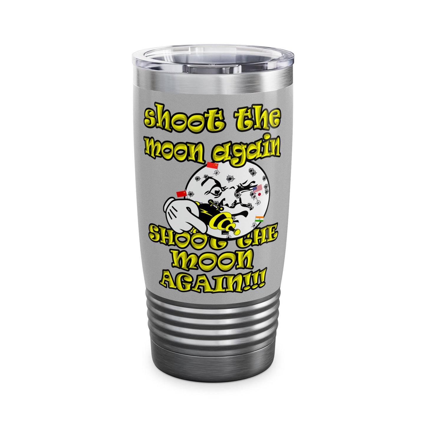 shoot the moon again - Ringneck Tumbler, 20oz (light grey)