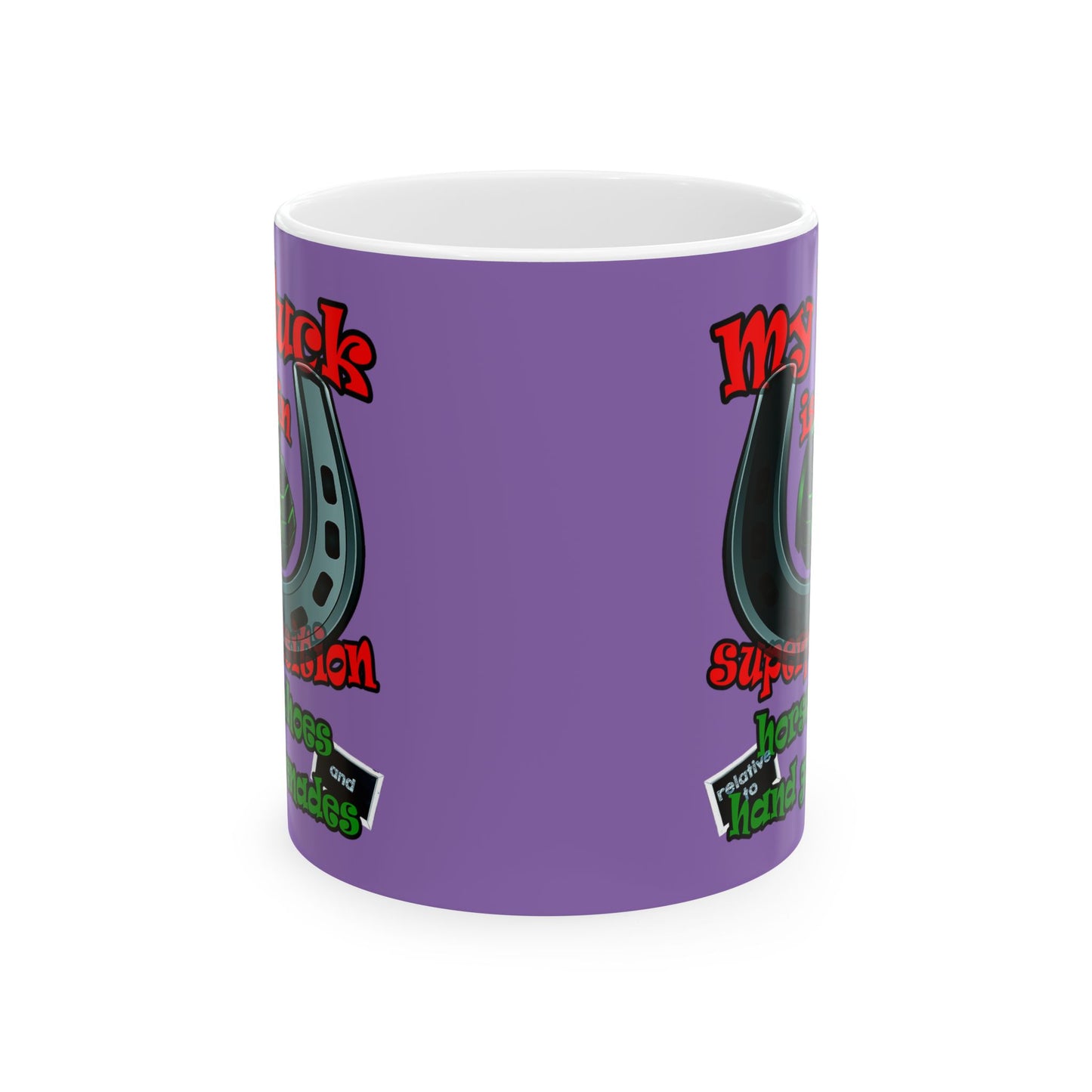 my luck - White Mug (light purple)
