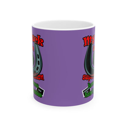 my luck - White Mug (light purple)