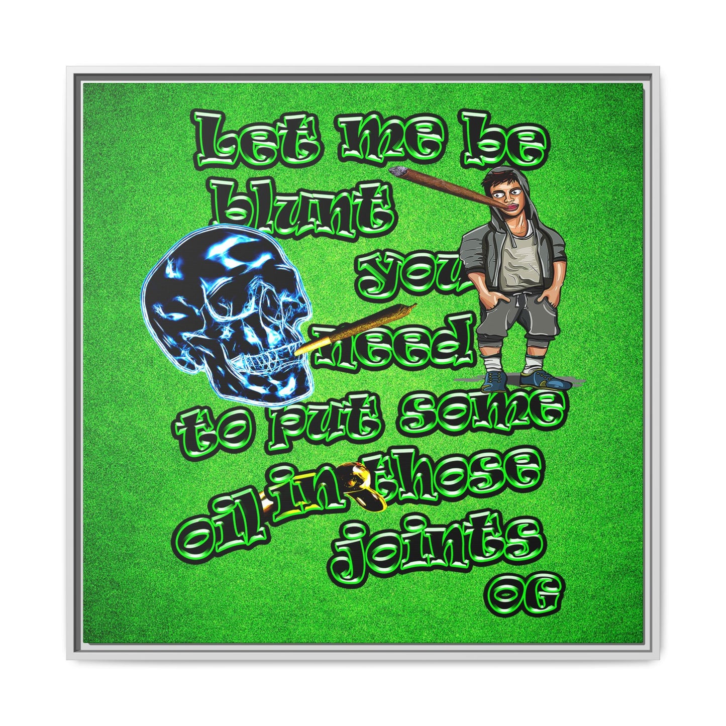 og - framed canvas art (green turf)