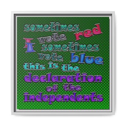 declaration of the independents - framed canvas art (logo green)