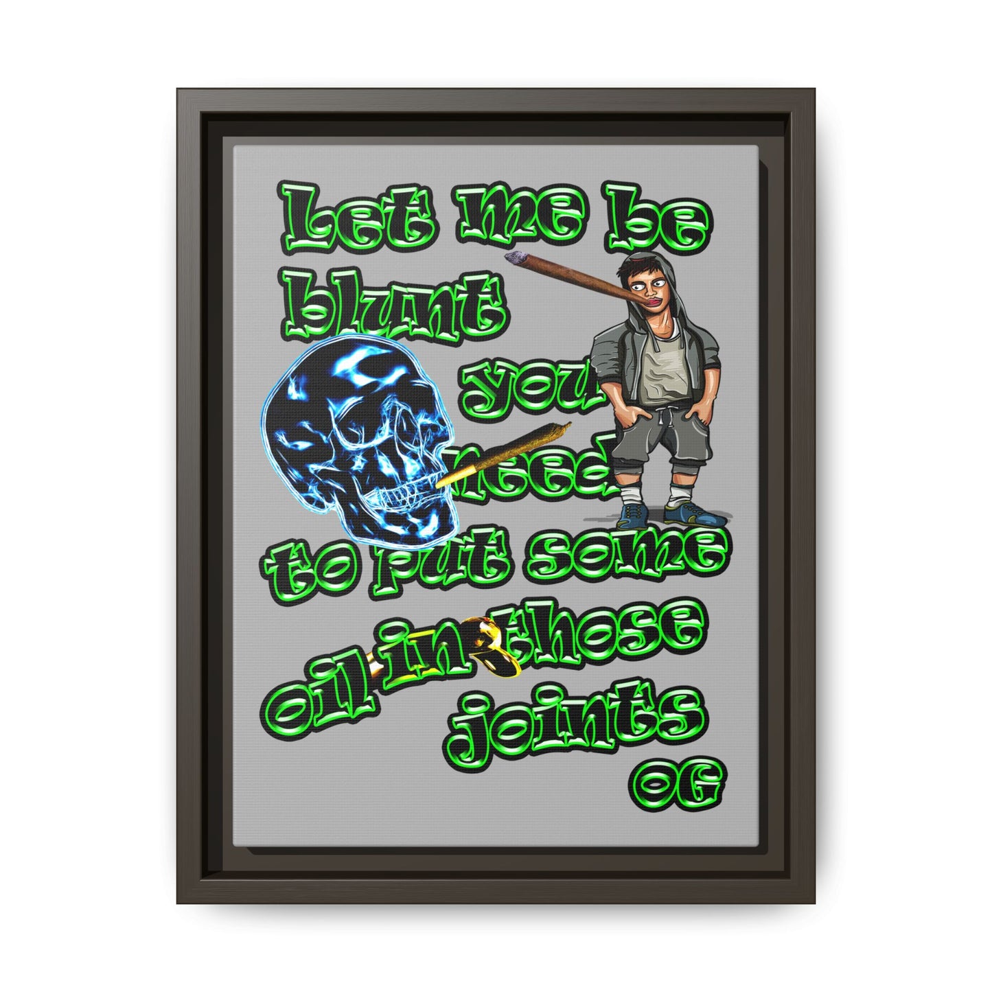 og - framed canvas art (light grey)