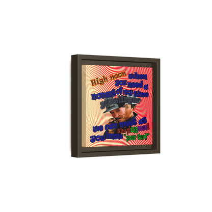 high noon - framed canvas art (yellow-orange wave)