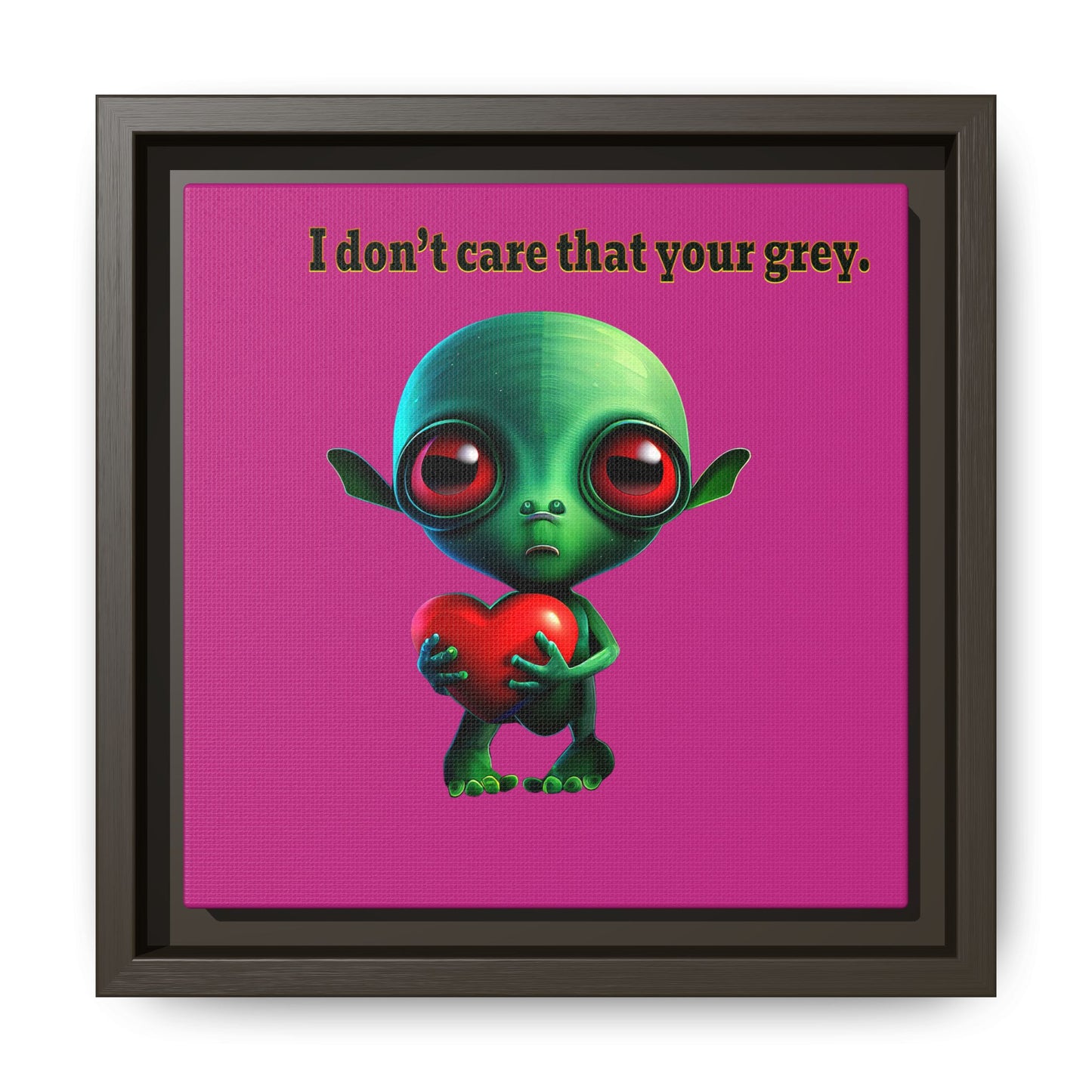 I don't care that your grey - framed canvas art (pink)