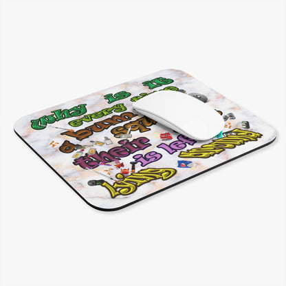the bum's shit - Mouse Pad (Rectangle) (white marble)