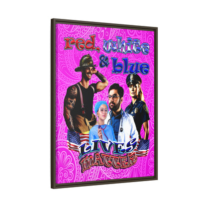 rw&b lives matter - framed canvas art (pink swirl)