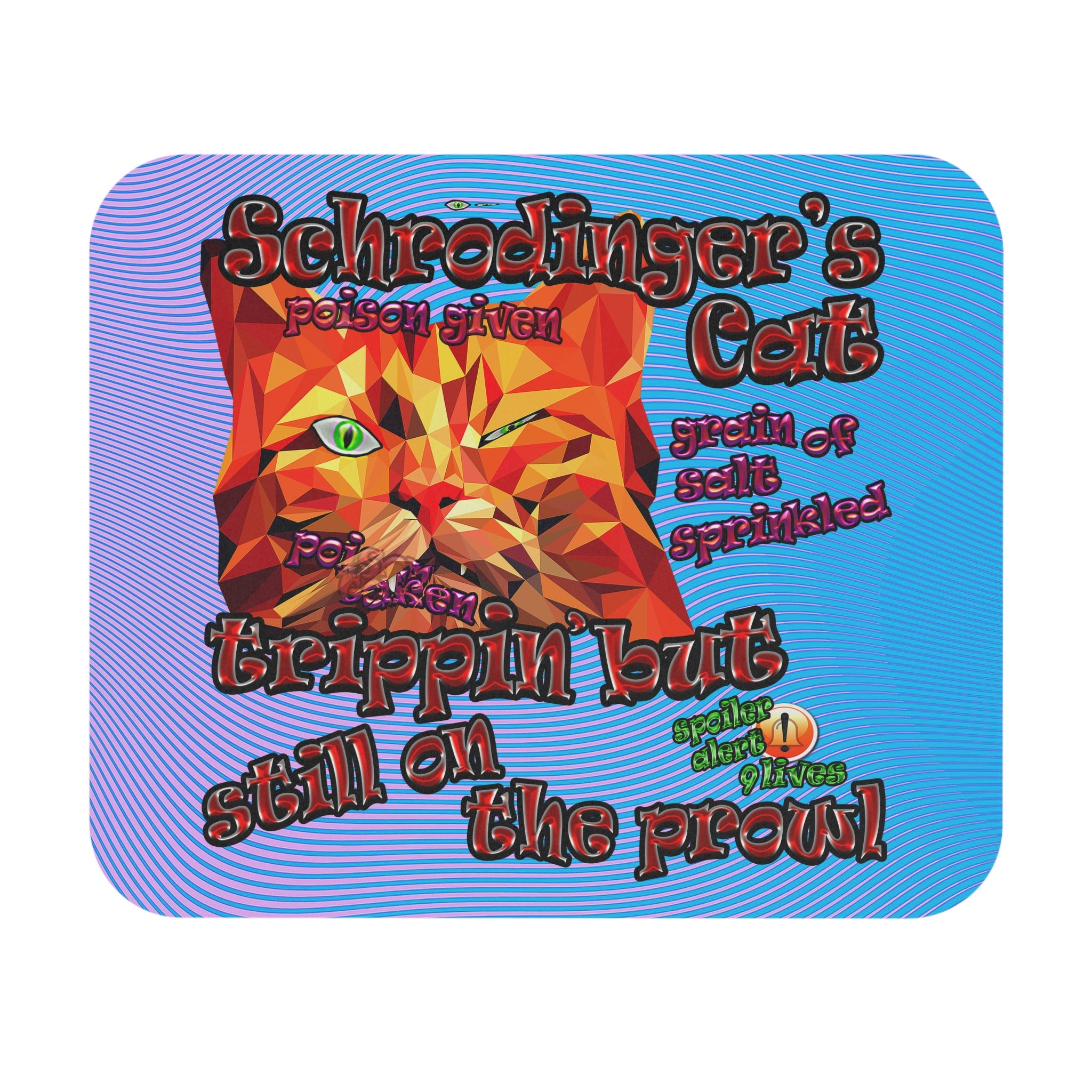 schrodinger's cat - Mouse Pad (Rectangle) (light blue-purple wave)